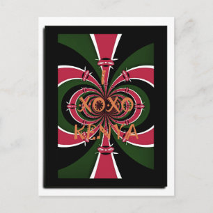 Kenyan Travel Gift – Hugs & Kisses Design Postcard