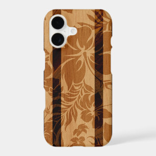 Keokea Beach Hibiscus Faux Wood Surfboard