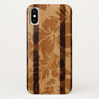 Keokea Beach Hibiscus Faux Wood Surfboard