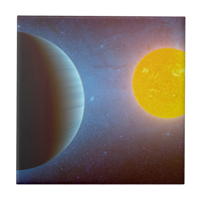 Kepler-10 Star System. Ceramic Tile (Front)