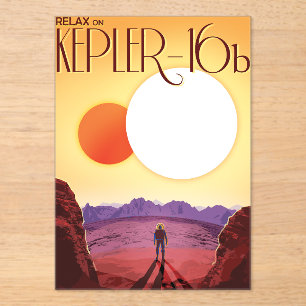 Kepler-16b: Binary Solar Sunset Fine Art Space Acrylic Invitations