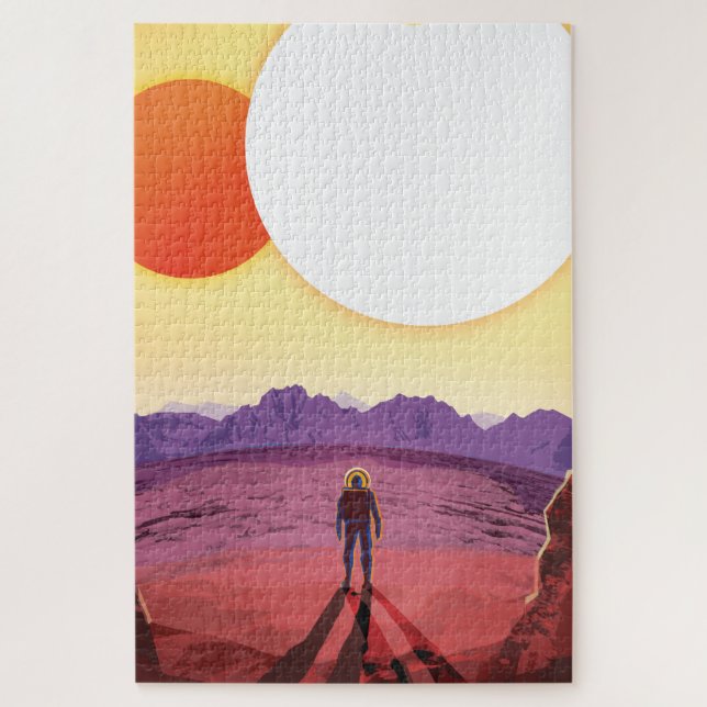 Kepler-16b: Binary Solar Sunset Fine Art Space Jigsaw Puzzle (Vertical)