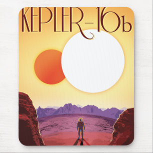 Kepler-16b: Binary Solar Sunset Fine Art Space Mouse Pad