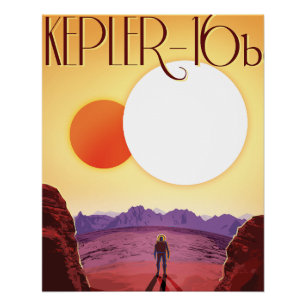 Kepler-16b: Binary Solar Sunset Fine Art Space Poster
