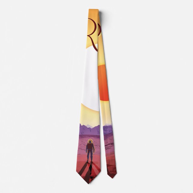 Kepler-16b: Binary Solar Sunset Fine Art Space Tie (Front)