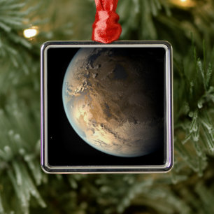Kepler-186f Orbiting A Distant Star. Metal Ornament