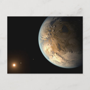 Kepler-186f Orbiting A Distant Star. Postcard
