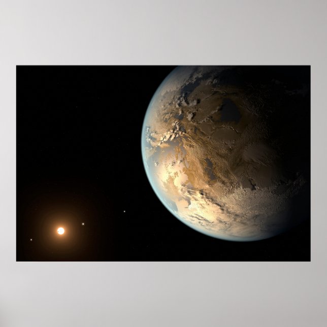 Kepler-186f Orbiting A Distant Star. Poster (Front)