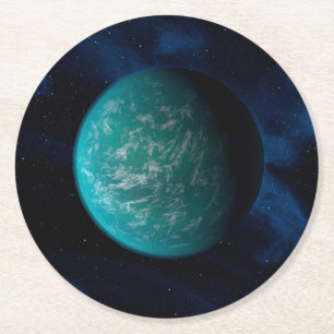 Kepler 22b, An Extrasolar Planet. Round Paper Coaster