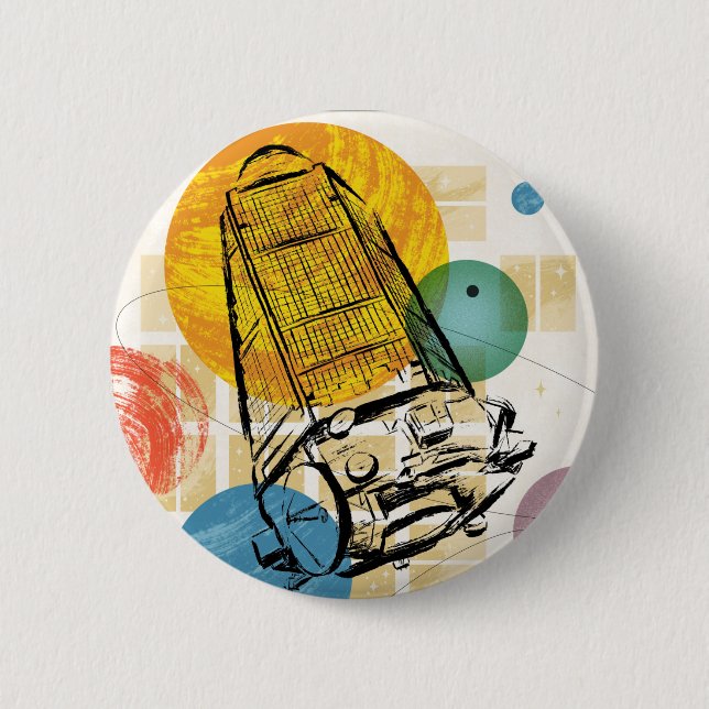 Kepler Space Telescope Poster. 6 Cm Round Badge (Front)