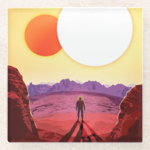 Kepler Space Travel Destination Planet Adventure Glass Coaster