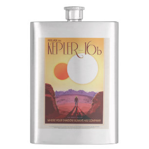 Kepler Space Travel Destination Planet Adventure Hip Flask