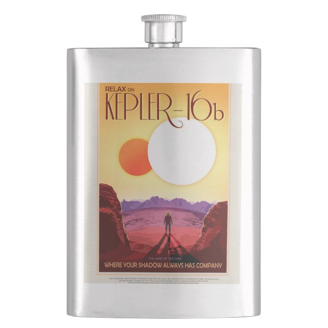 Kepler Space Travel Destination Planet Adventure Hip Flask (Front)
