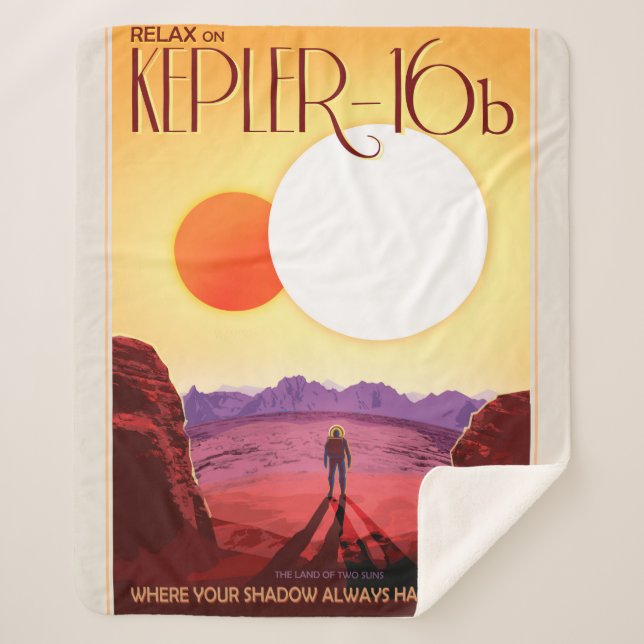 Kepler Space Travel Destination Planet Adventure Sherpa Blanket (Front)