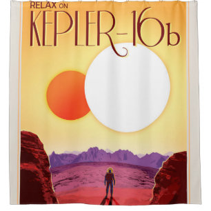 Kepler Space Travel Destination Planet Adventure Shower Curtain