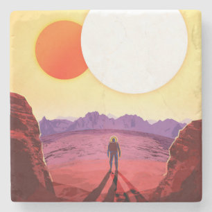 Kepler Space Travel Destination Planet Adventure Stone Coaster