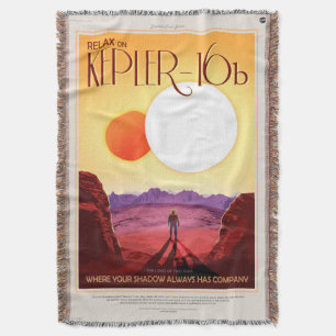 Kepler Space Travel Destination Planet Adventure Throw Blanket