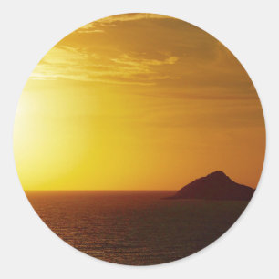 Keppel Bay sunrise round sticker
