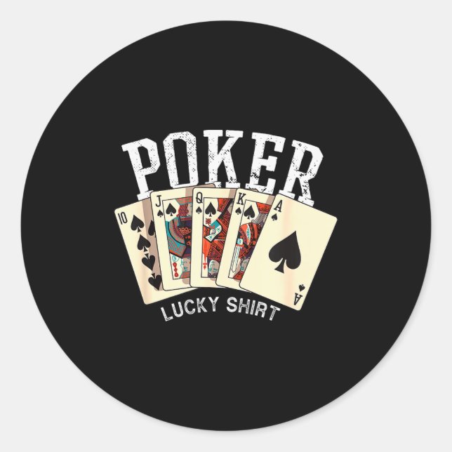 Ker Lucky Shirt Ker Player Gambling Funny Ker  Classic Round Sticker (Front)
