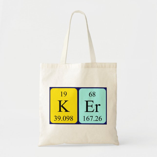 Ker periodic table name tote bag (Front)