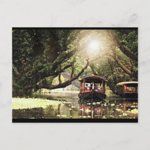 Kerala boat house postcard
