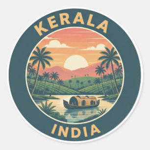 Kerala India Classic Round Sticker