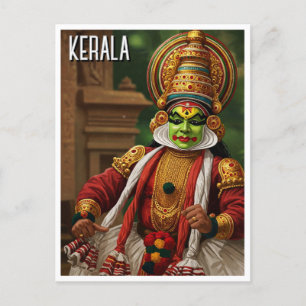 Kerala India  Kathakali Performer Travel Postcard