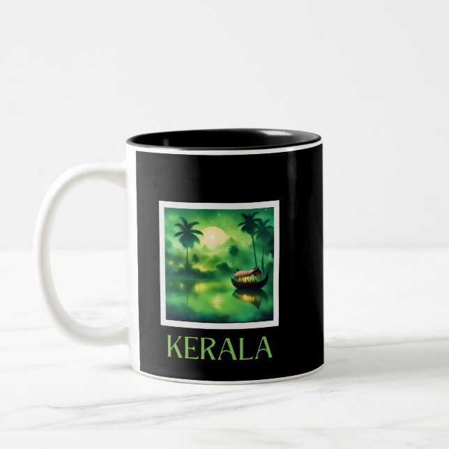 kerala india Two-Tone coffee mug (Left)