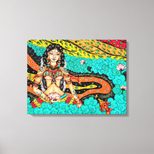 Kerala mural style painting, print on canvas