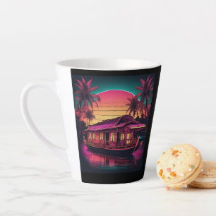 kerala pink houseboat latte mug