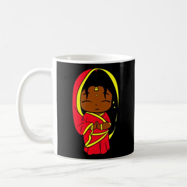 Keralite Malayali Malayalam indian girl in saree  Coffee Mug (Left)