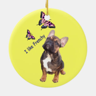 Keramik Anhänger französische Bulldogge Ceramic Ornament