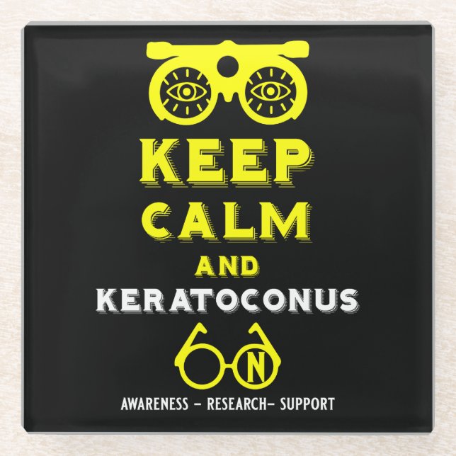 Keratoconus Support And Awareness Glass Coaster (Front)