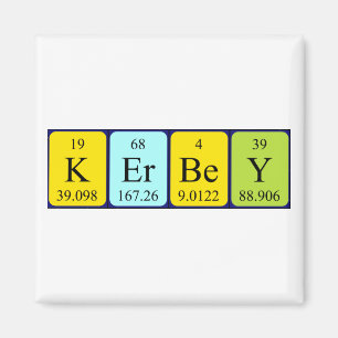 Kerbey periodic table name magnet