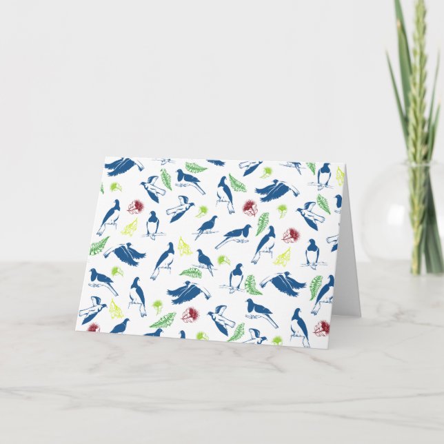Kereru Wood pigeon pattern NZ birds Card (Front)