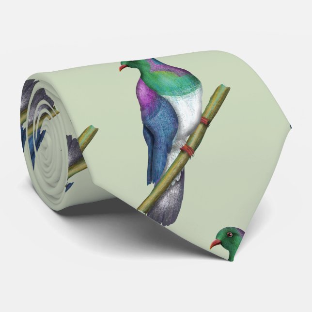 Kereru Wood pigeon Tie (Rolled)