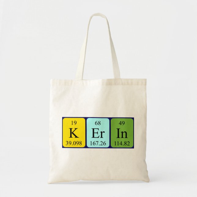 Kerin periodic table name tote bag (Front)
