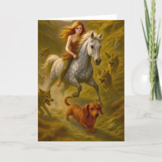 Kermie, Nellie, and Charlie riding in the coulees  Thank You Card