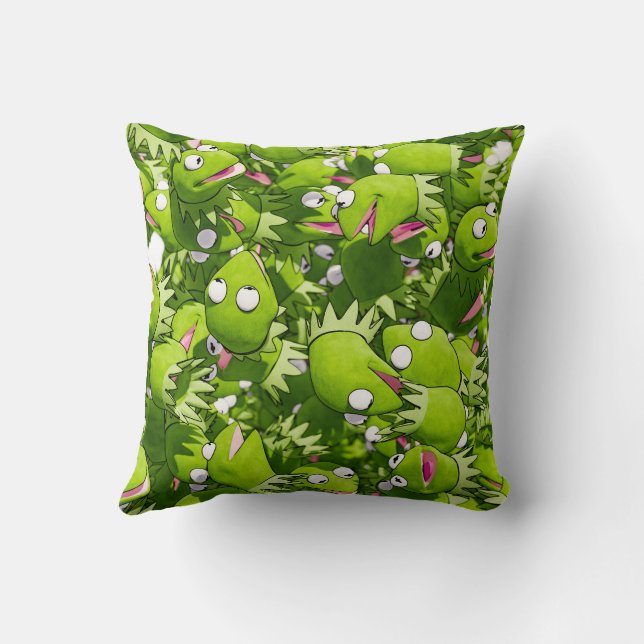 Kermit the Frog - Modern Fun Green Throw Pillow (Back)
