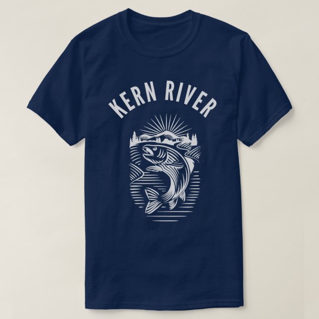 Kern River California fishing fly fishing retro  T-Shirt (Design Front)