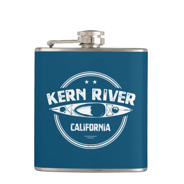 Kern River California Kayaking Hip Flask (Front)