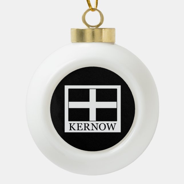 Kernow Ceramic Ball Christmas Ornament (Front)