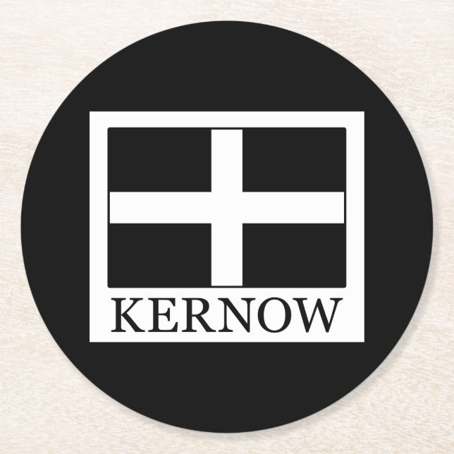 Kernow Round Paper Coaster (Front)