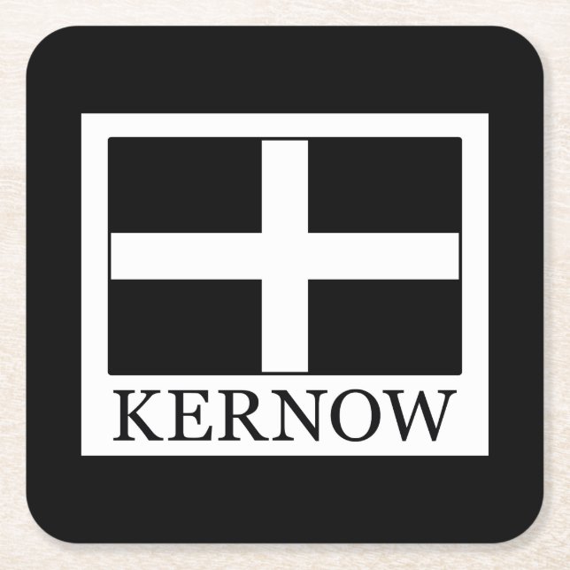 Kernow Square Paper Coaster (Front)