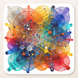 “Kerplopulous” – Abstract Psychedelic Square Paper Coaster
