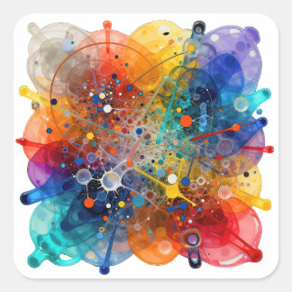 “Kerplopulous” – Abstract Psychedelic Square Sticker