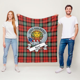 Kerr Ancient Clan Badge Tartan Plaid Fleece Blanket