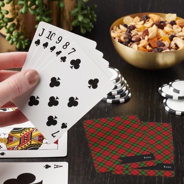Kerr Clain Tartan Plaid Pattern Playing Cards (In Situ)