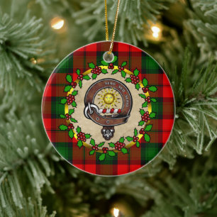 Kerr Clan Badge & Tartan Personalised Xmas Ceramic Ornament