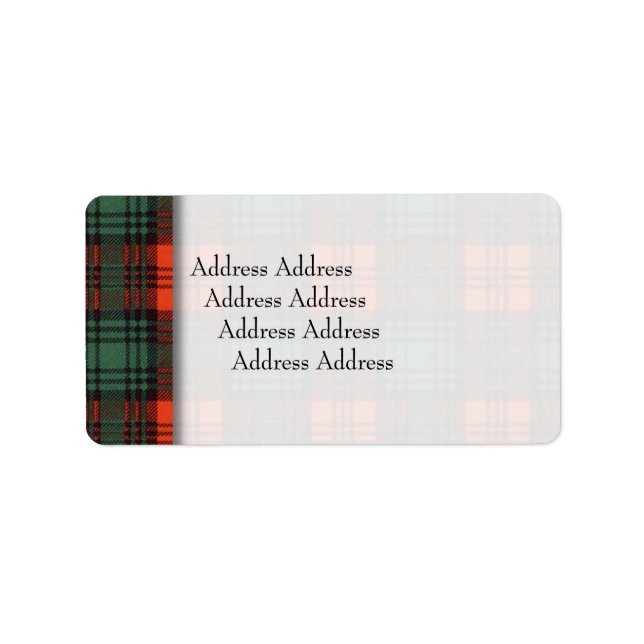 Kerr clan Plaid Scottish tartan Label (Front)